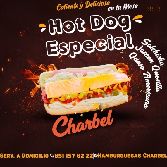 Hot Dog Especial con salchicha, jamón, queso amarillo y quesillo
